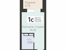 1-к. квартира, 19&nbsp;м²