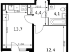 1-к. квартира, 36&nbsp;м²