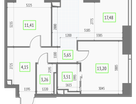 2-к. квартира, 58 м²