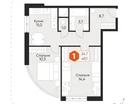 2-к. квартира, 47&nbsp;м²