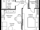 1-к. квартира, 42&nbsp;м²