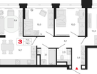 3-к. квартира, 74&nbsp;м²