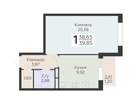 1-к. квартира, 39&nbsp;м²