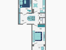 2-к. квартира, 72,1&nbsp;м²