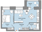 2-к. квартира, 46&nbsp;м²