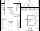 1-к. квартира, 43 м²