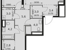 3-к. квартира, 82&nbsp;м²