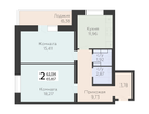 2-к. квартира, 65&nbsp;м²
