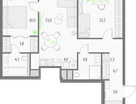 2-к. квартира, 68 м²