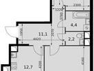 2-к. квартира, 63&nbsp;м²
