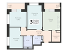 3-к. квартира, 78&nbsp;м²