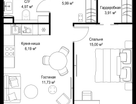 1-к. квартира, 47&nbsp;м²