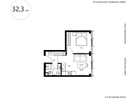 1-к. квартира, 32&nbsp;м²
