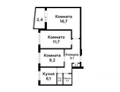 3-к. квартира, 58,6 м²