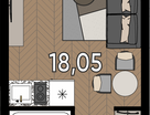 Студия, 18 м²