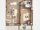 1-к. квартира, 32&nbsp;м²