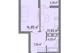 1-к. квартира, 41,2 м²