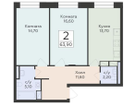 2-к. квартира, 63&nbsp;м²