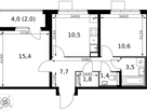 2-к. квартира, 52 м²