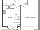 1-к. квартира, 44,5&nbsp;м²