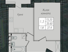 1-к. квартира, 37,4&nbsp;м²