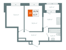 2-к. квартира, 54&nbsp;м²