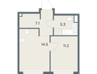 1-к. квартира, 38&nbsp;м²