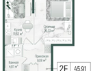 1-к. квартира, 47 м²