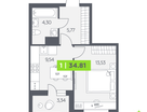 1-к. квартира, 34&nbsp;м²