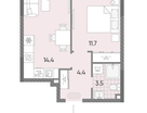 1-к. квартира, 34&nbsp;м²