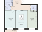 2-к. квартира, 66&nbsp;м²