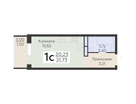 1-к. квартира, 21&nbsp;м²