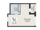 1-к. квартира, 25&nbsp;м²