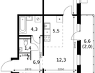 3-к. квартира, 62&nbsp;м²
