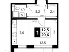Студия, 29&nbsp;м²