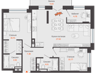 3-к. квартира, 76 м²