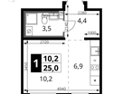 Студия, 25&nbsp;м²