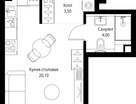 Студия, 27 м²