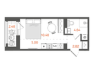 Студия, 22 м²