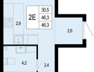 2-к. квартира, 47&nbsp;м²