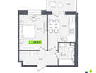 1-к. квартира, 34&nbsp;м²