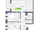 Студия, 71 м²