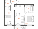 2-к. квартира, 53&nbsp;м²