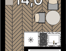 Студия, 14 м²