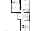 2-к. квартира, 59&nbsp;м²