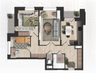 1-к. квартира, 77&nbsp;м²