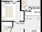 Студия, 39&nbsp;м²
