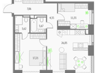 2-к. квартира, 73&nbsp;м²