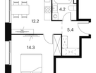 1-к. квартира, 36 м²