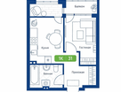 1-к. квартира, 31,4&nbsp;м²